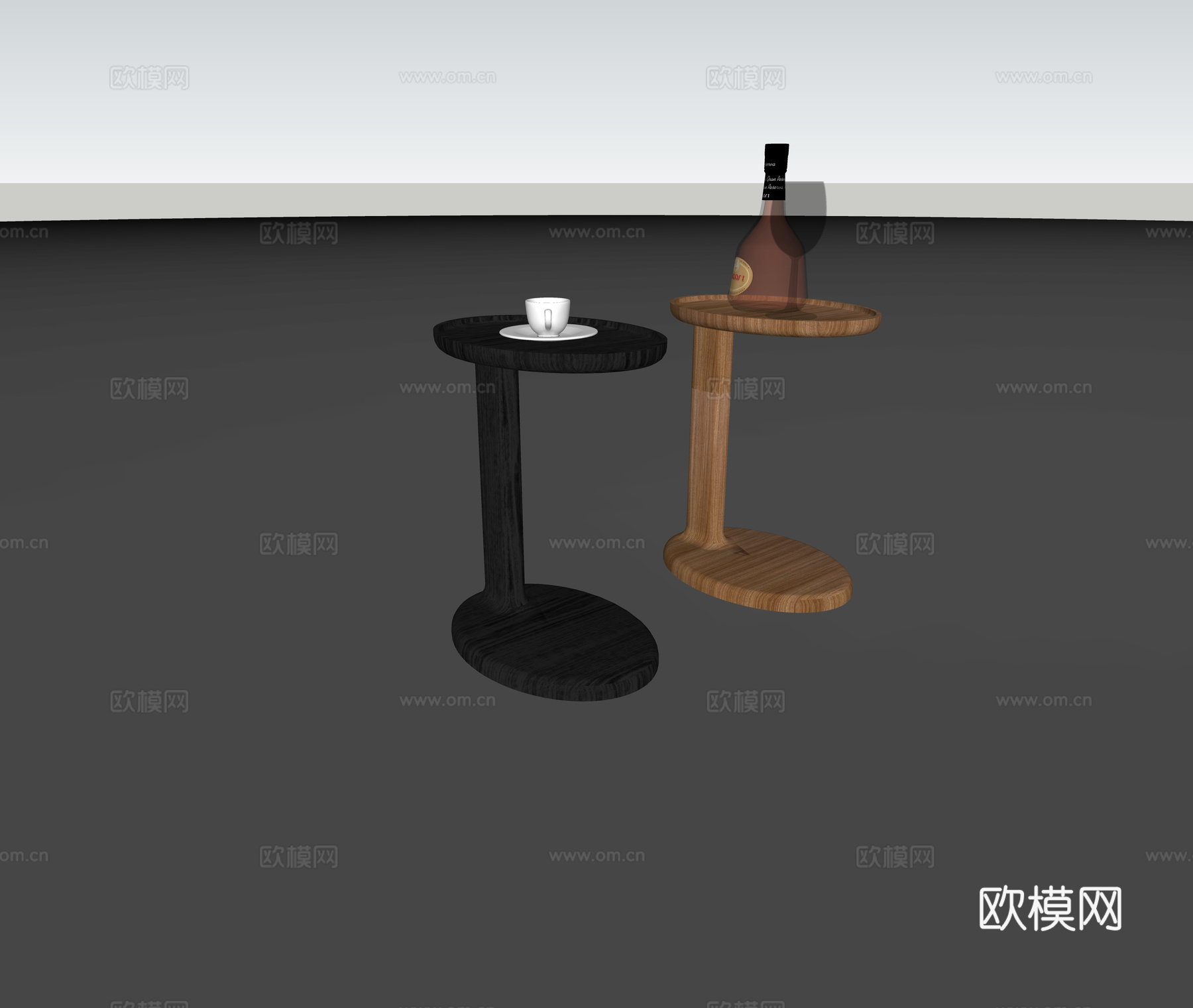 现代角几 圆几 边几su模型下载