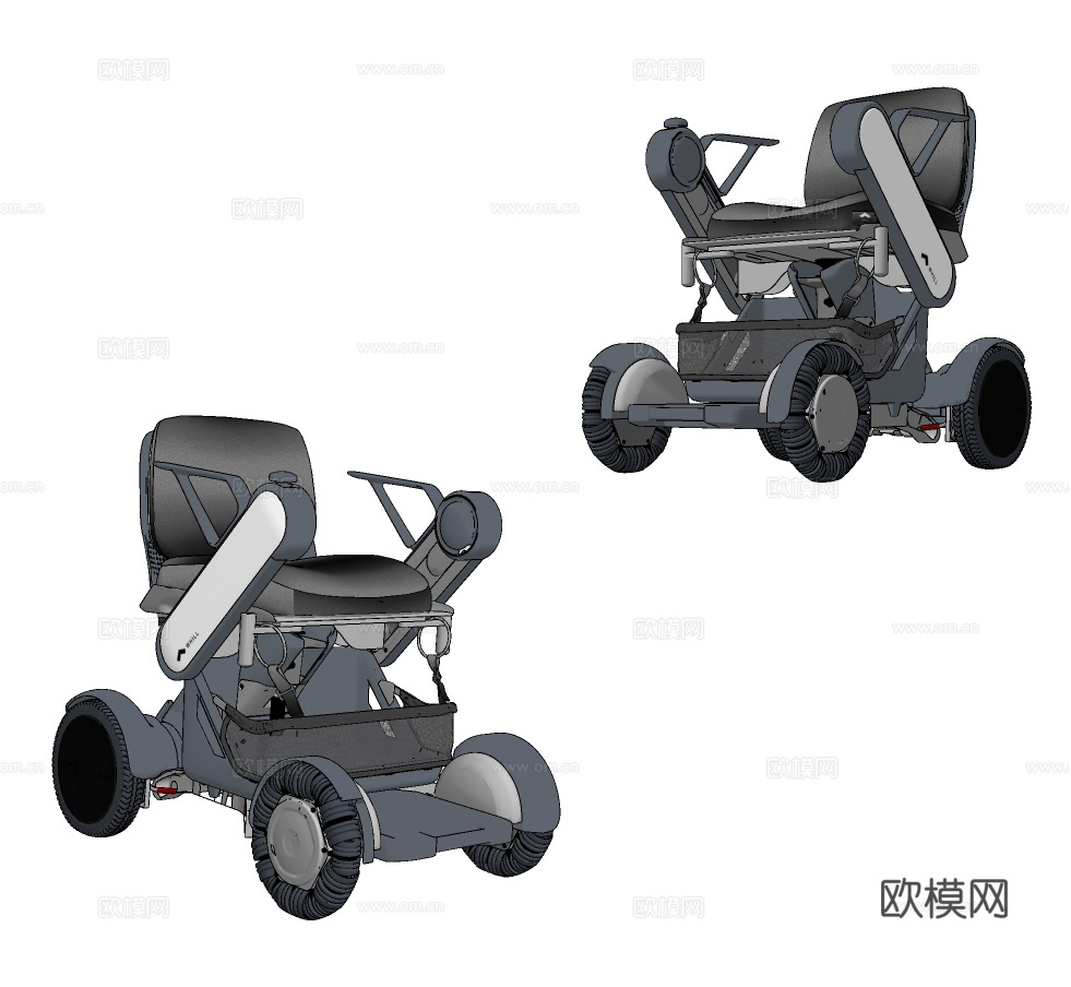 现代电动轮椅su模型下载