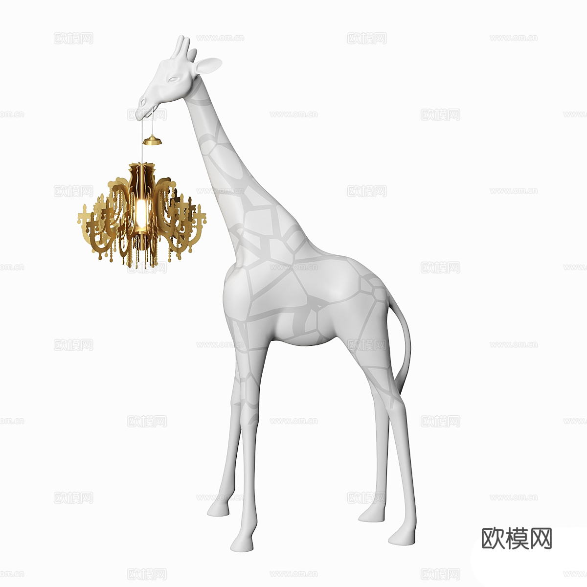 现代轻奢长颈鹿装饰落地灯3d模型