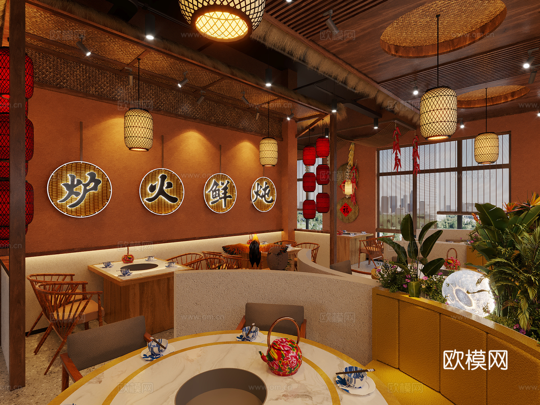地锅鸡餐饮店3d模型