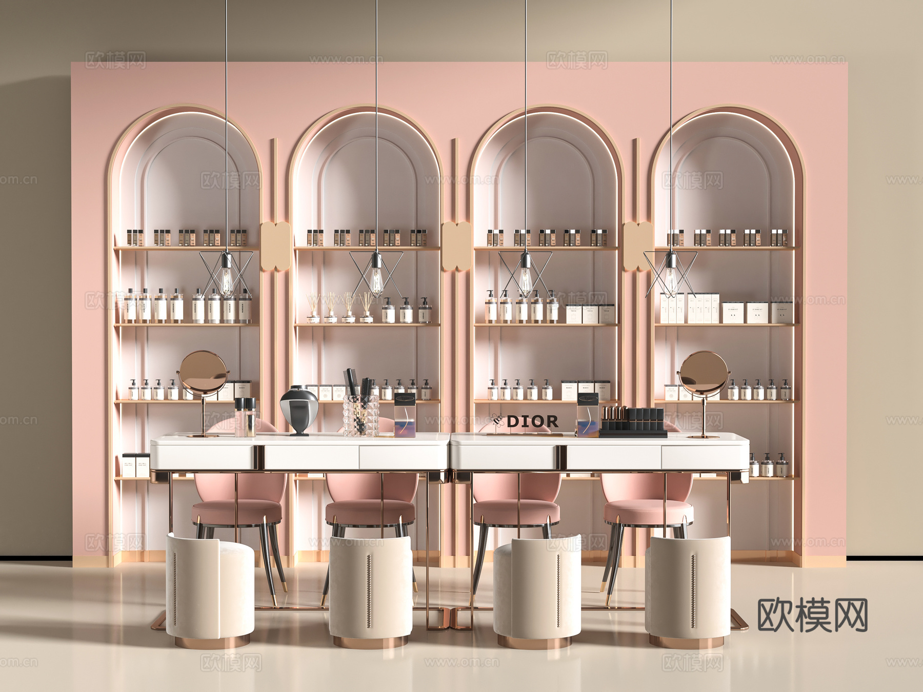 现代美甲店3d模型