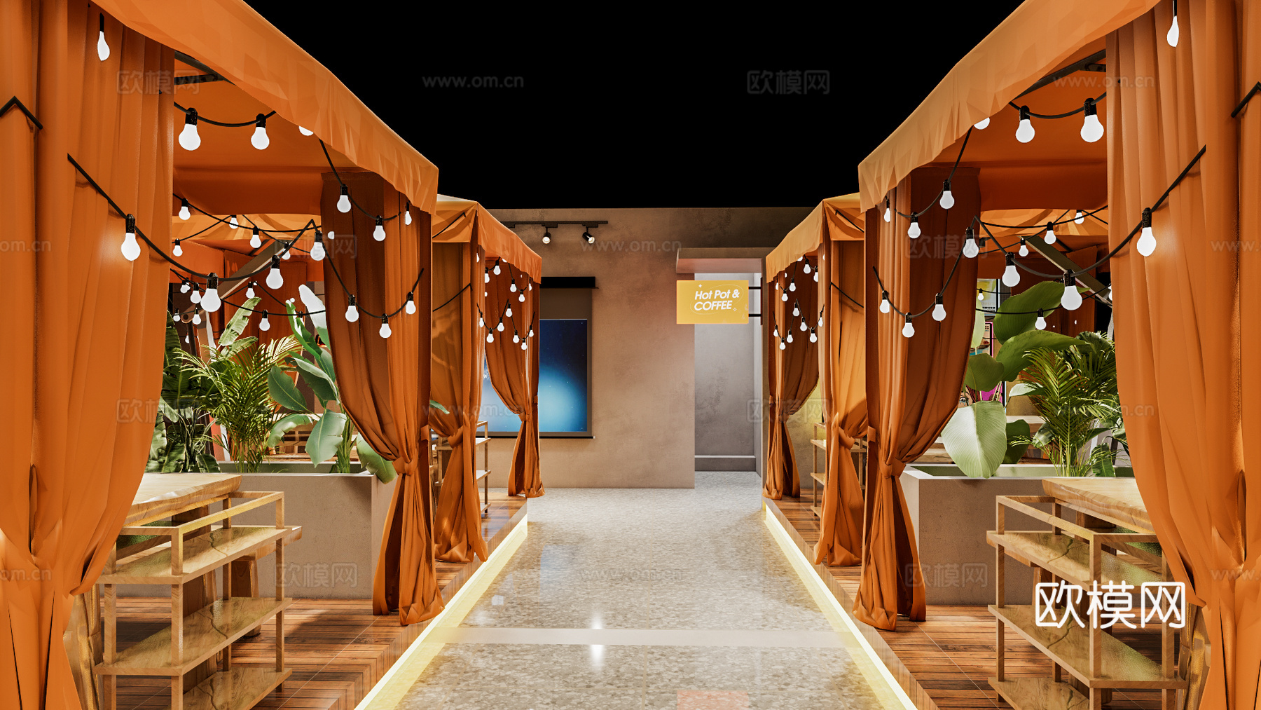 侘寂风火锅店su下载模型