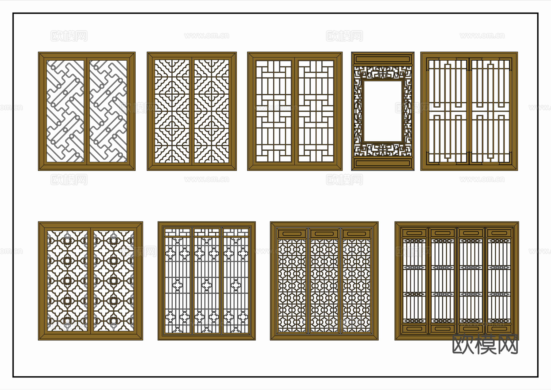 中式屏风隔断CAD图块cad施工图
