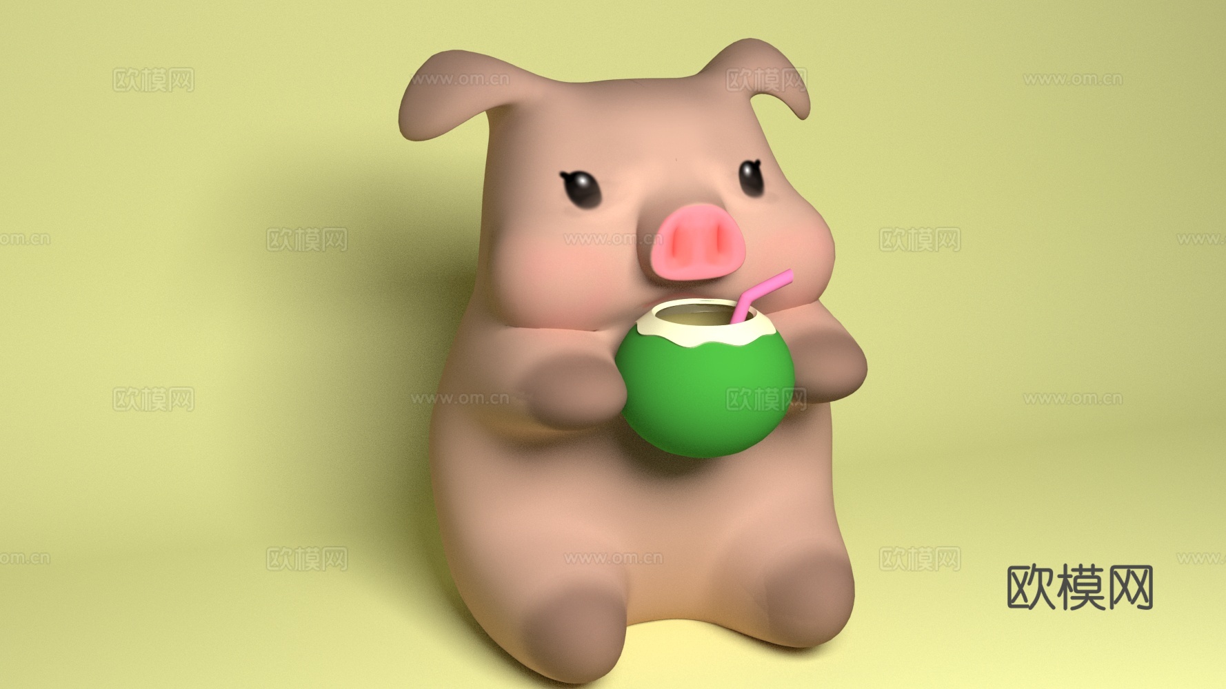 卡通动物 小猪3d模型