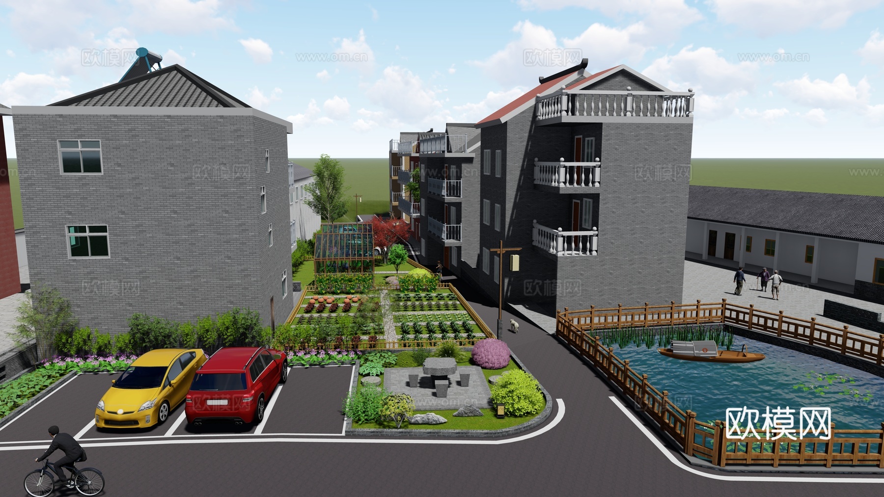 菜地 乡村公园景观su模型下载