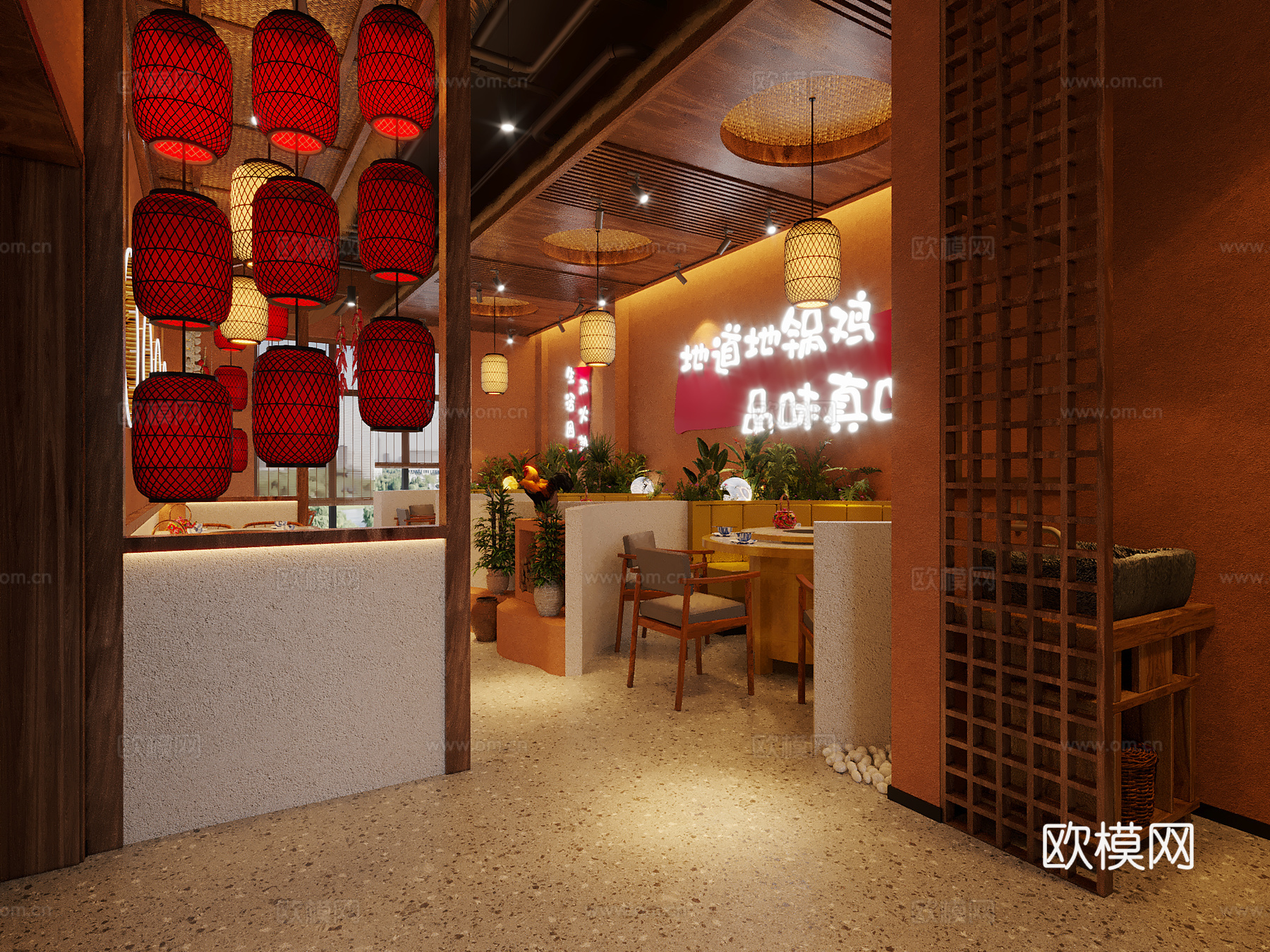地锅鸡餐饮店3d模型