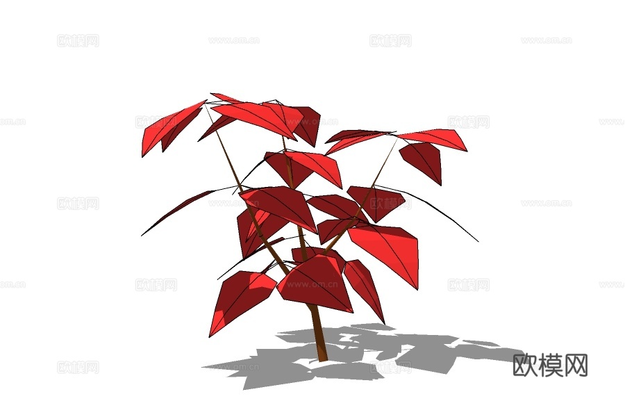 现代绿植灌木su模型下载