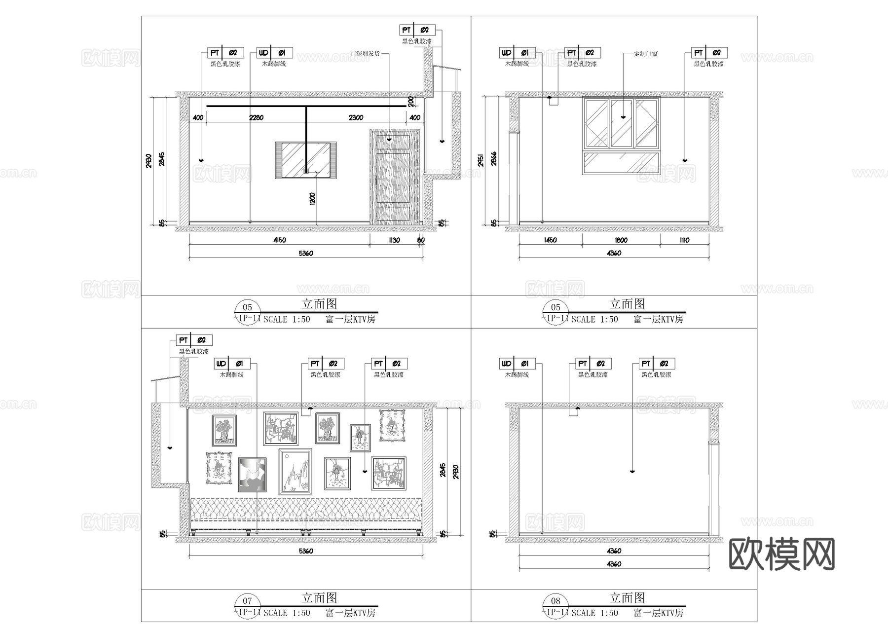 民宿休闲室内施工图cad施工图