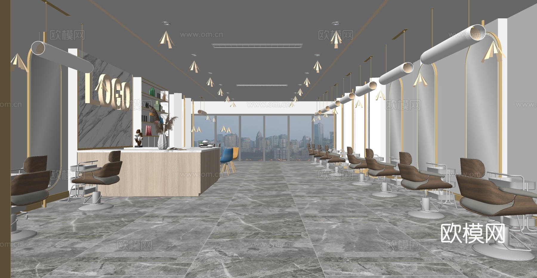 现代理发店su模型下载
