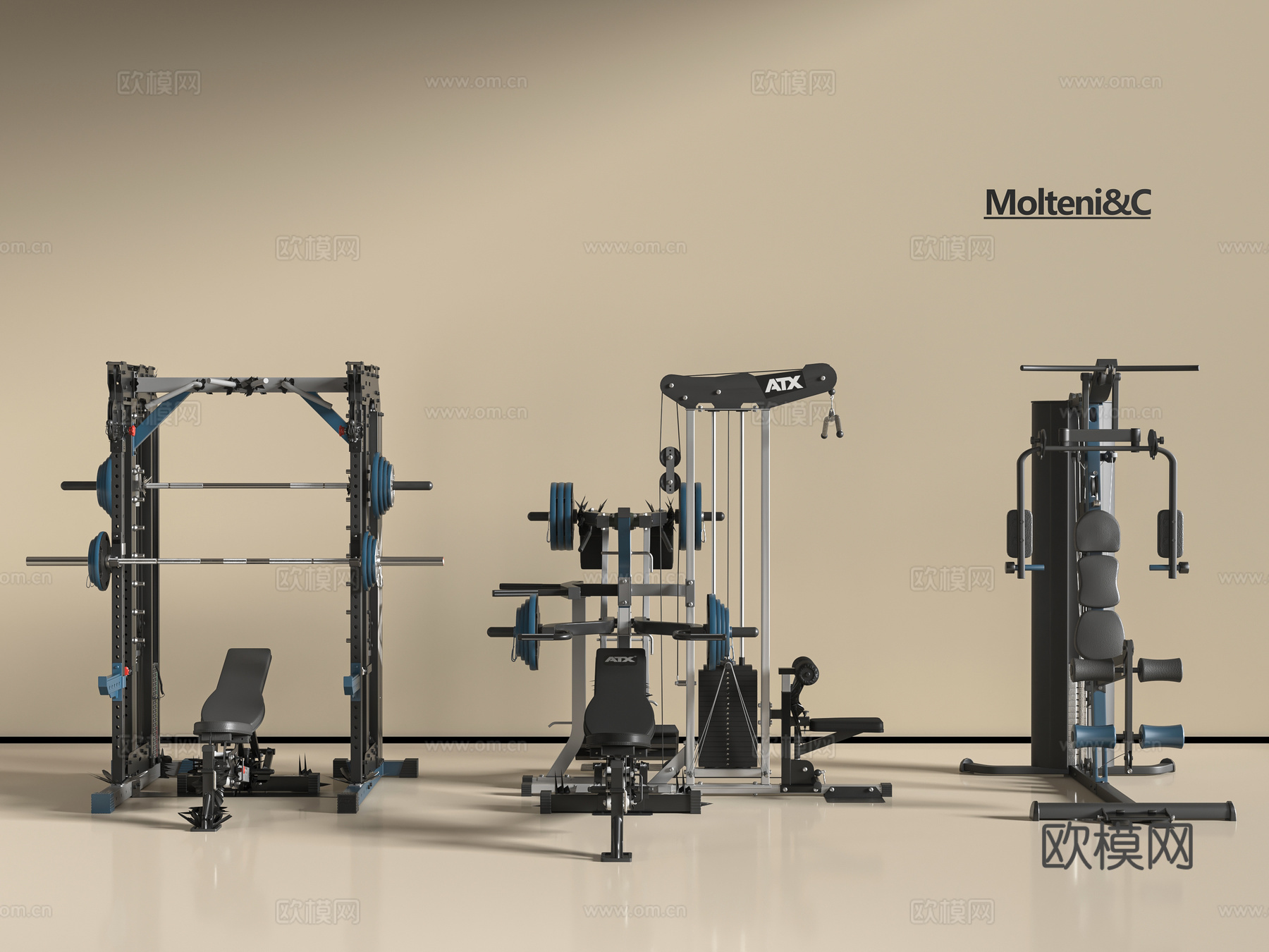 现代健身器材3d模型