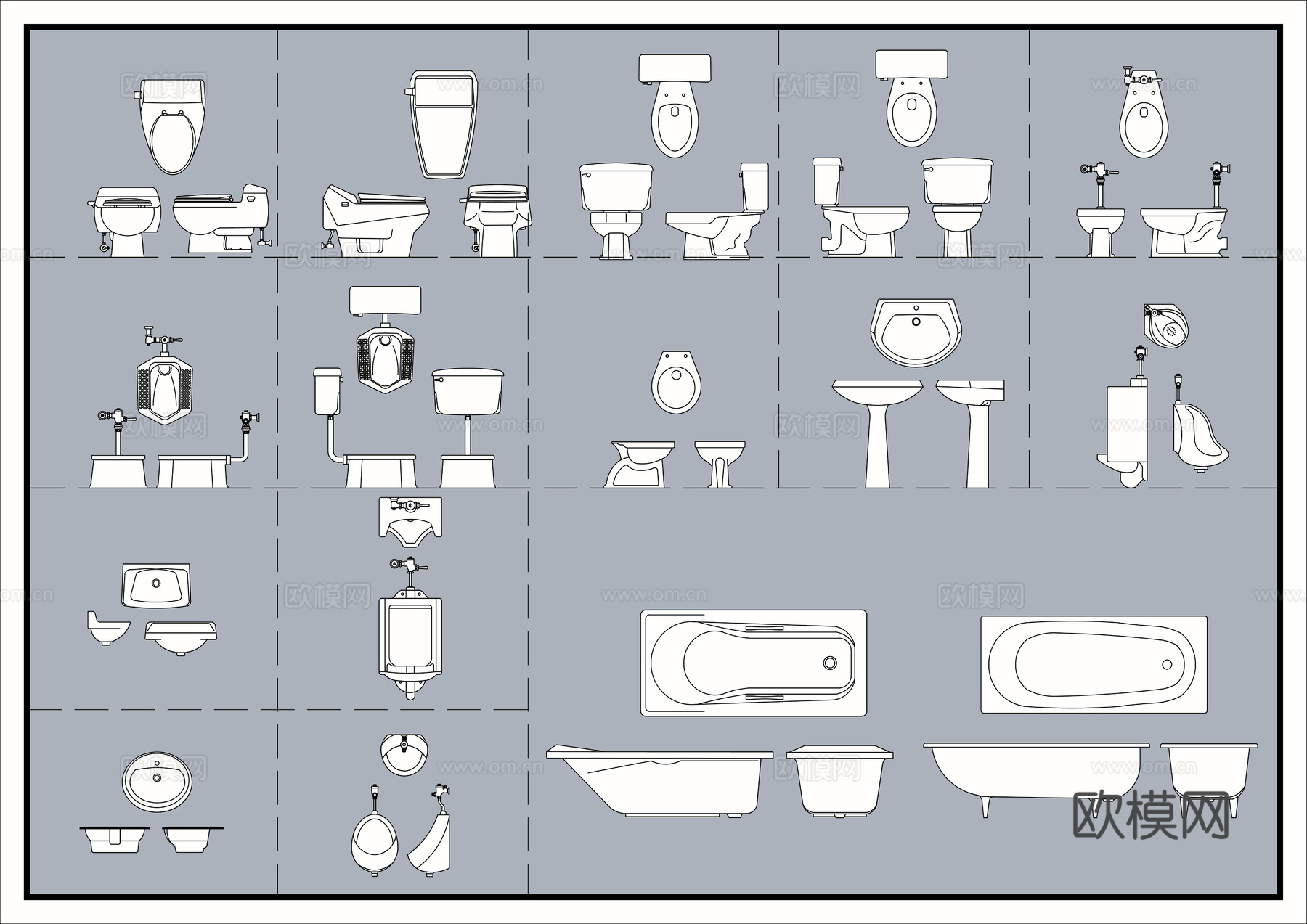 洁具CAD图块cad施工图