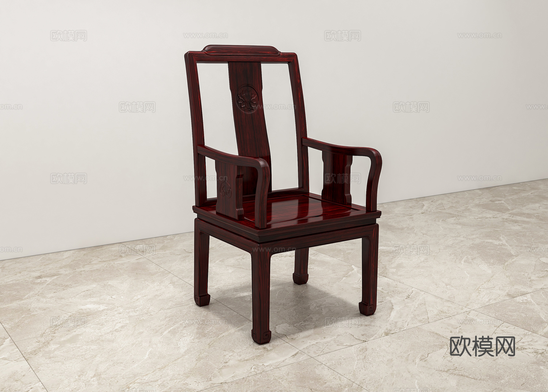中式餐椅 新中式餐椅 实木红木3d模型