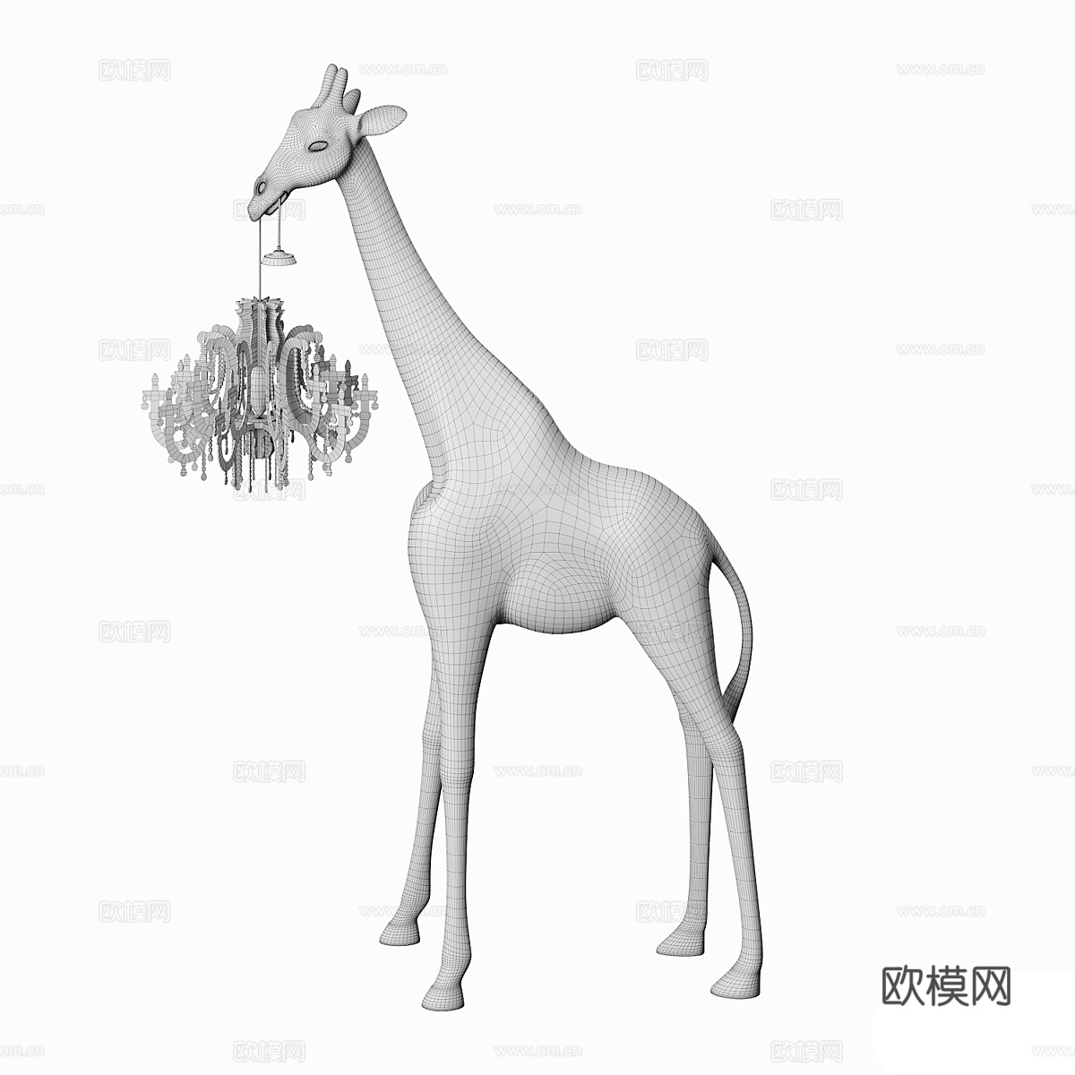 现代轻奢长颈鹿装饰落地灯3d模型