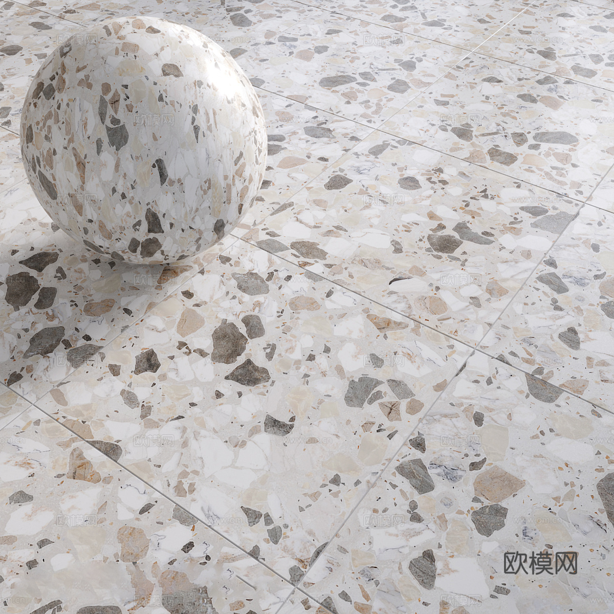 现代大理石 岩板 奢石 水磨石 PU石材3d模型