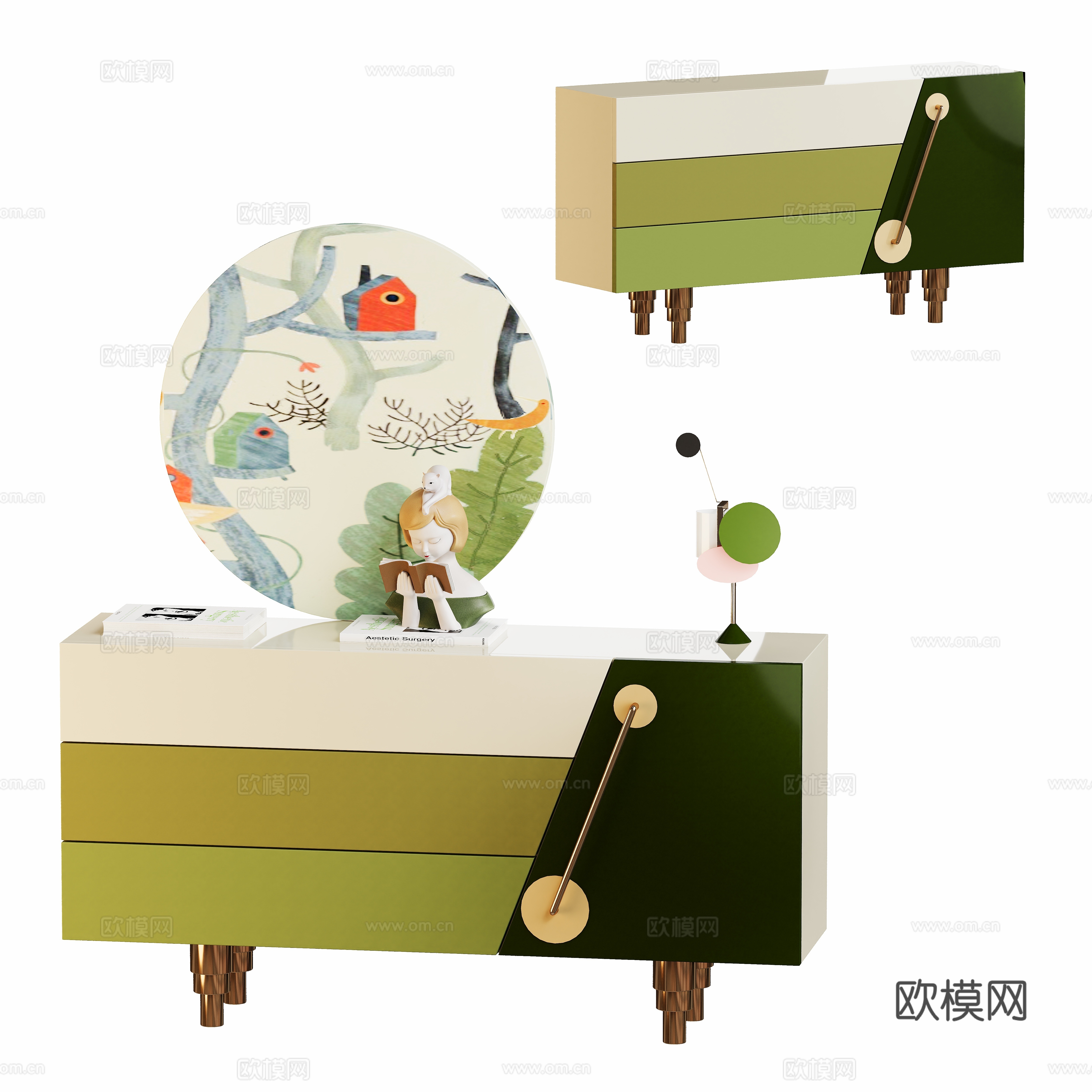 现代斗柜玄关边柜3d模型