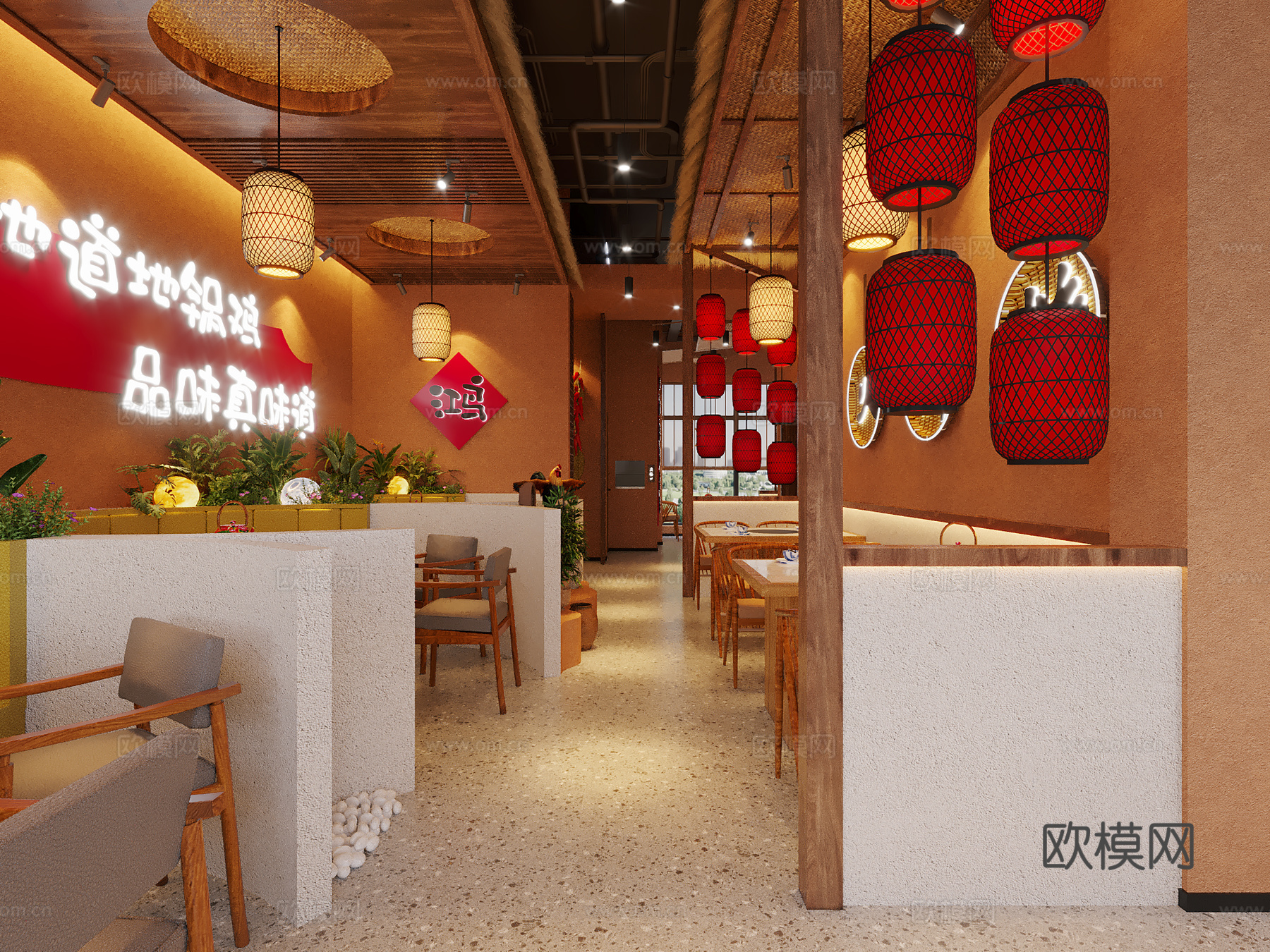 地锅鸡餐饮店3d模型