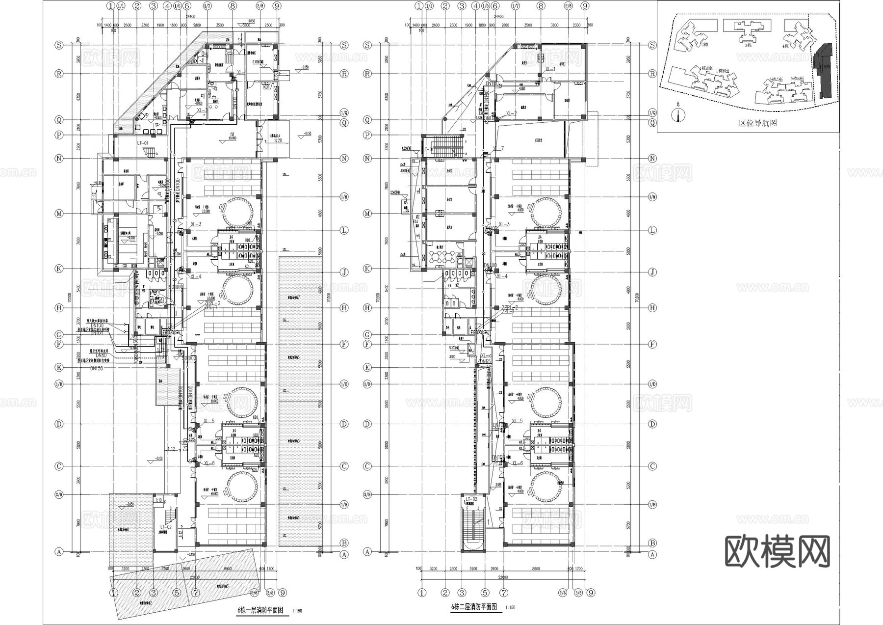 消防平面图消防系统原理图施工图cad施工图