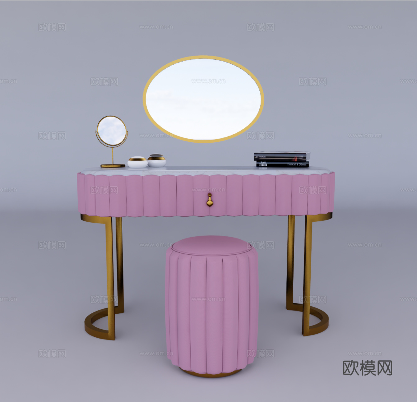 现代梳妆台su模型下载
