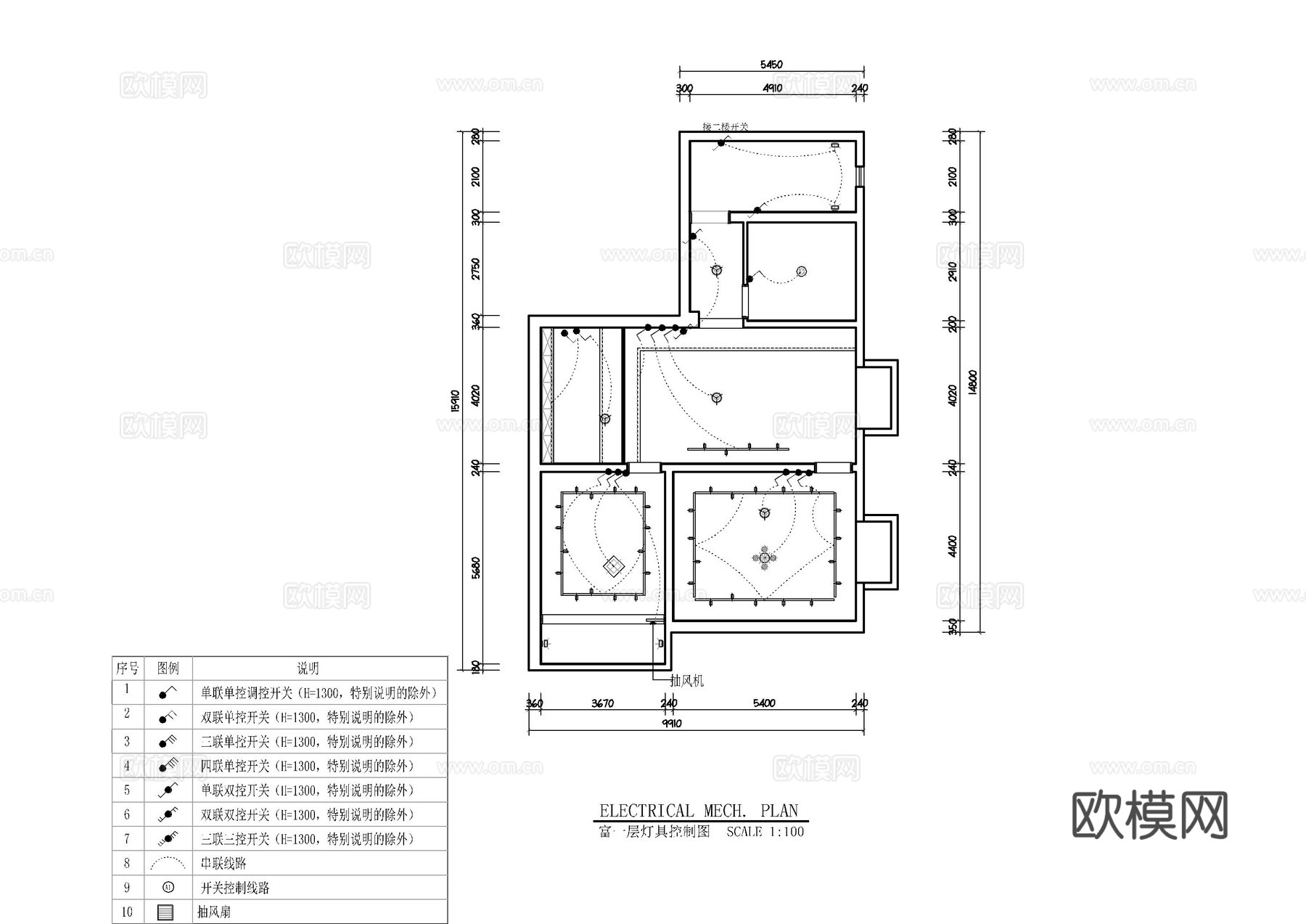民宿休闲室内施工图cad施工图