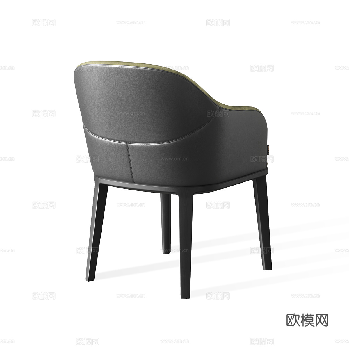 现代意式布艺皮革单椅3d模型
