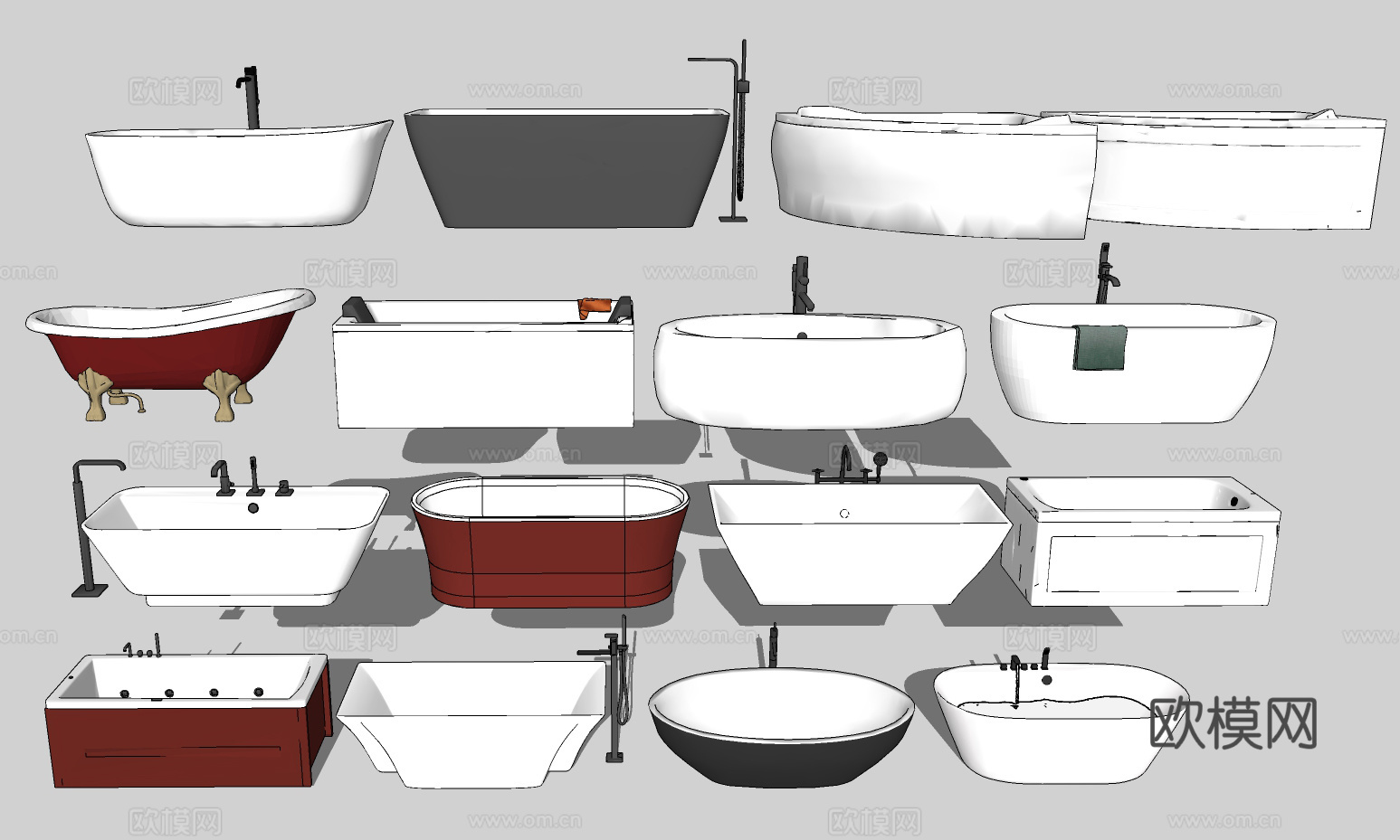 现代外漏浴缸su模型下载下载