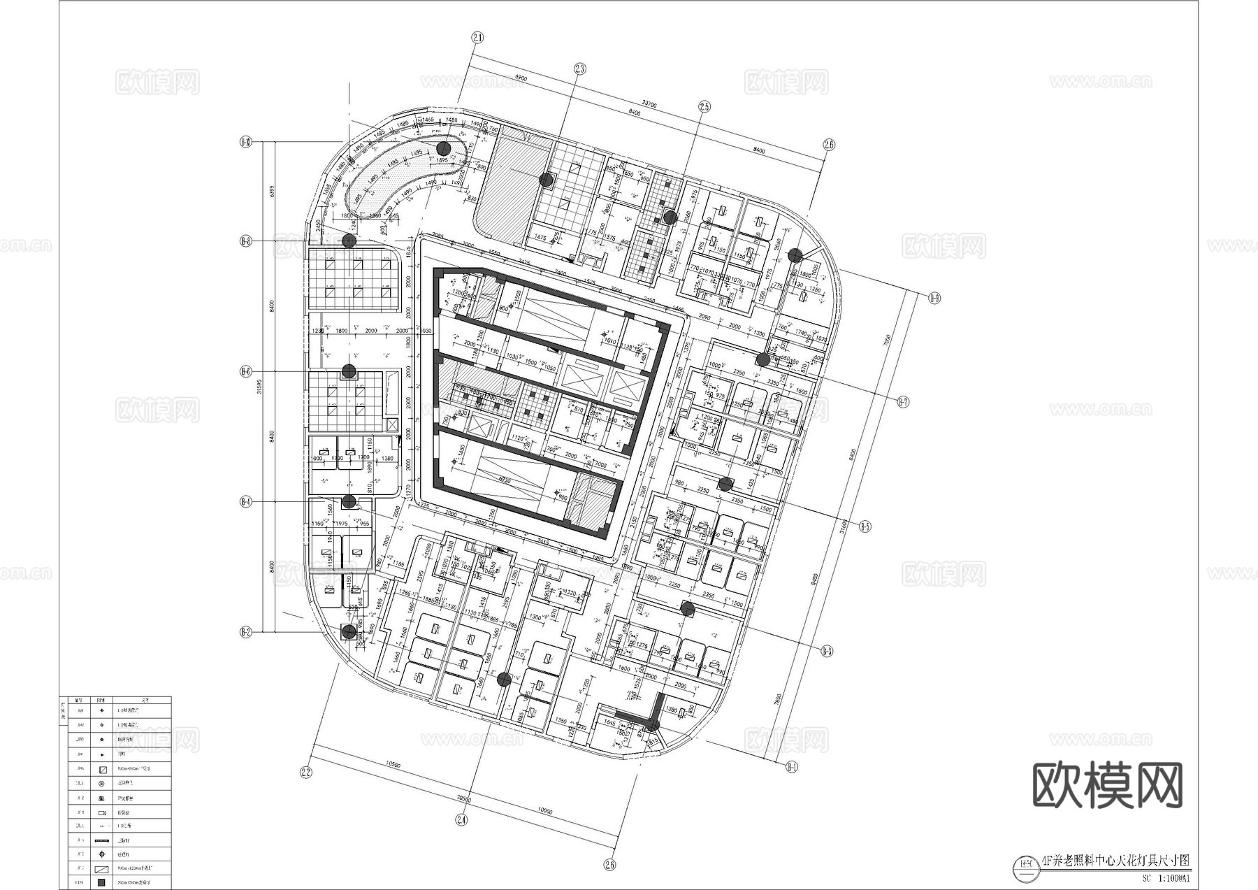养老照料中心全套施工图cad施工图