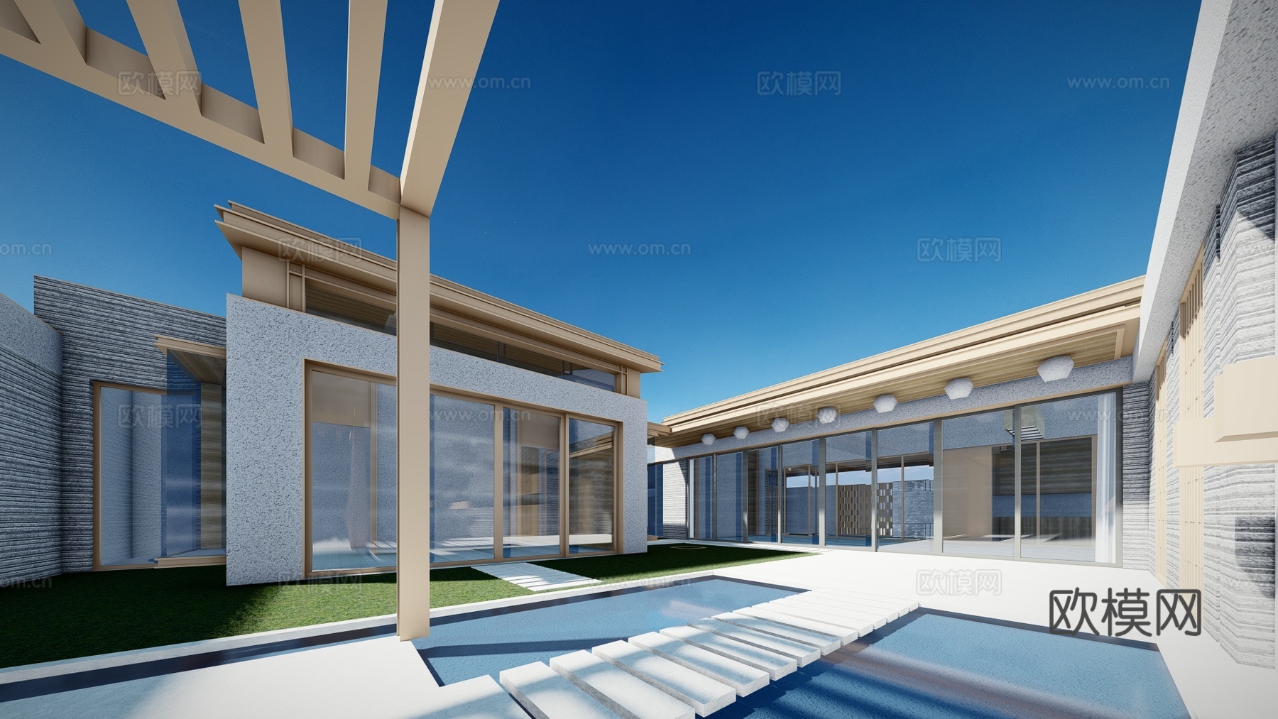 现代民宿建筑外观su模型下载