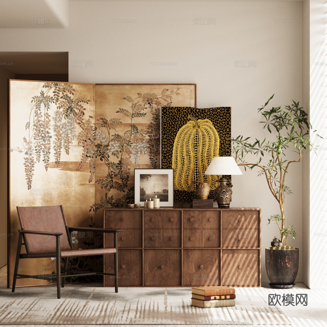 新中式禅意斗柜 新中式玄关柜 端景玄关柜 新中式装饰柜 边柜3d模型