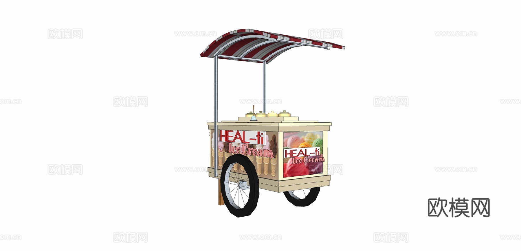 售卖车摊位su模型下载