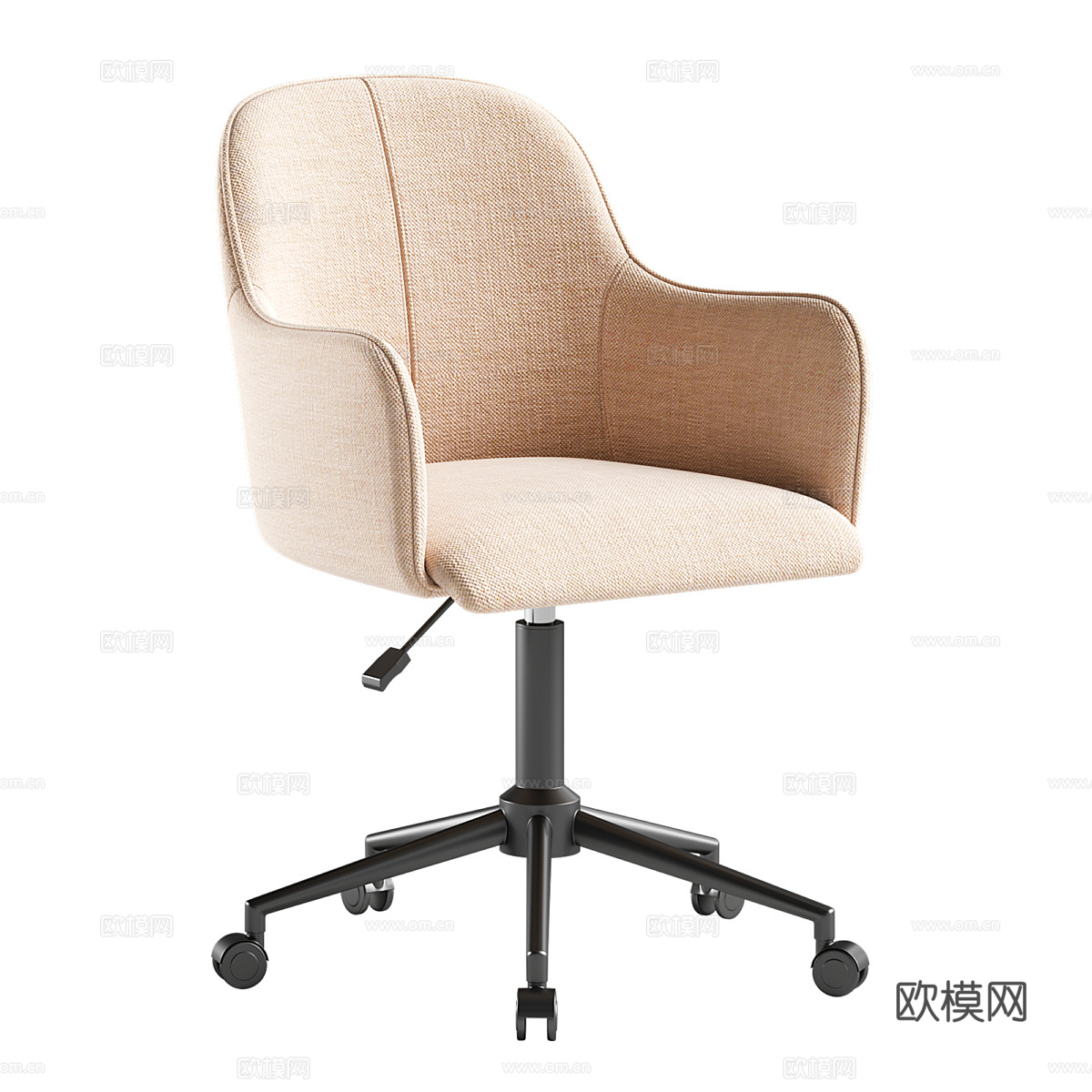 现代意式布艺办公椅3d模型