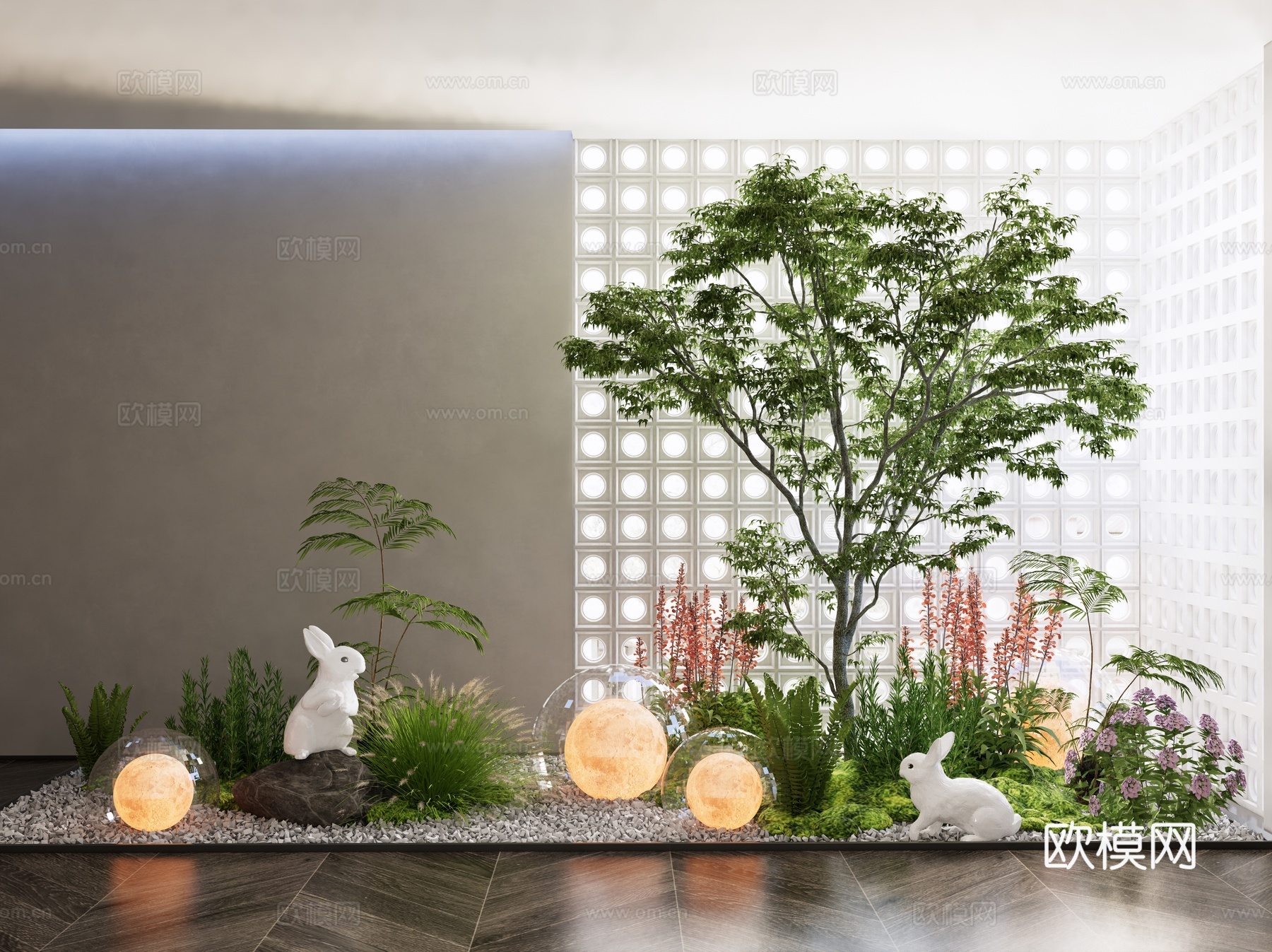 现代庭院小品 景观小品su模型下载