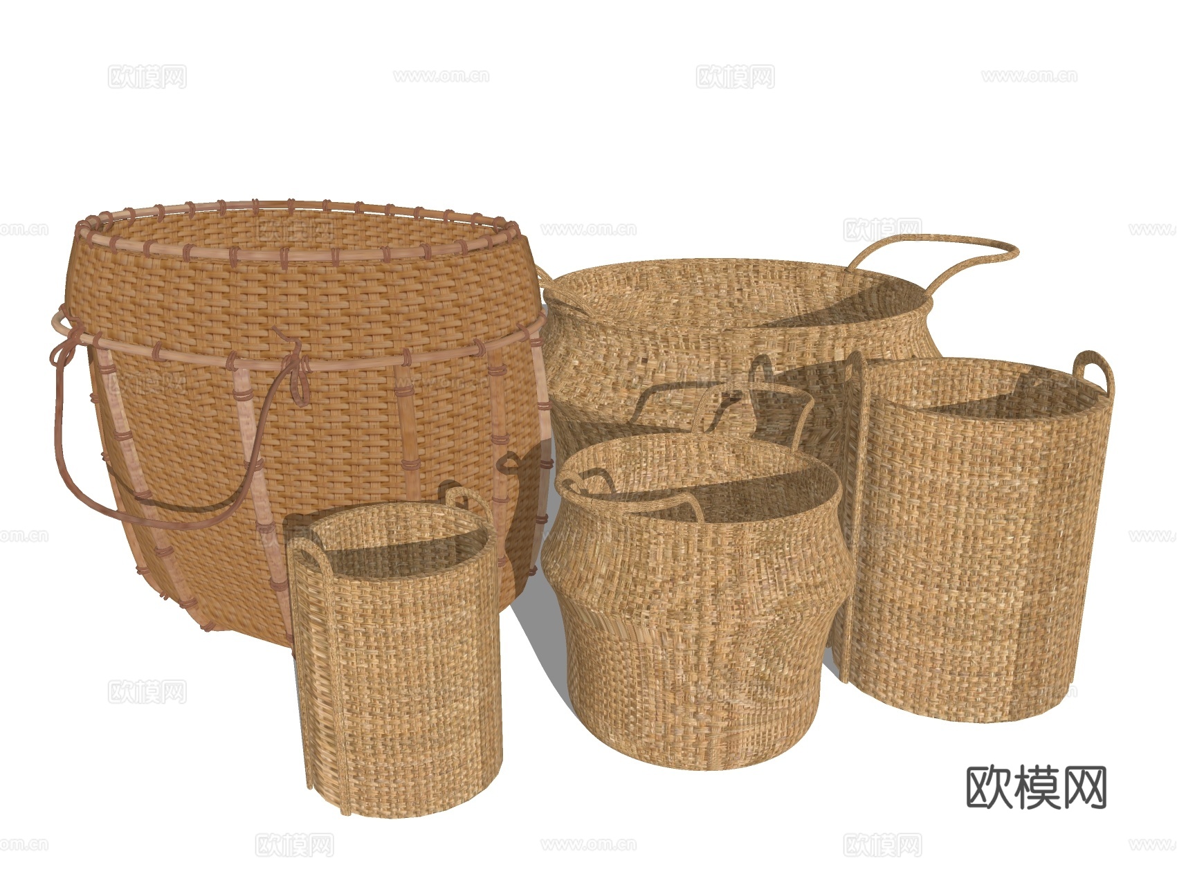 竹编小品 工艺品 竹架子su模型下载