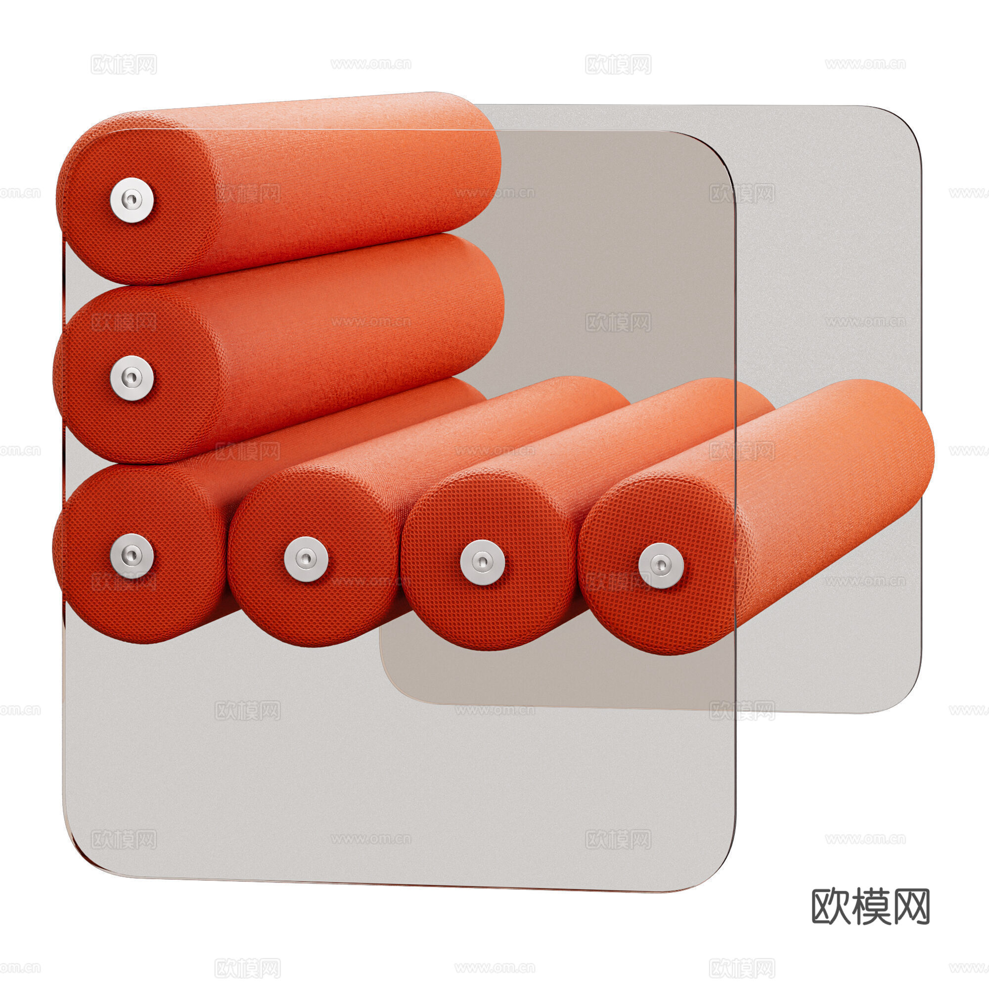 现代意式极简亚克力布艺休闲沙发3d模型