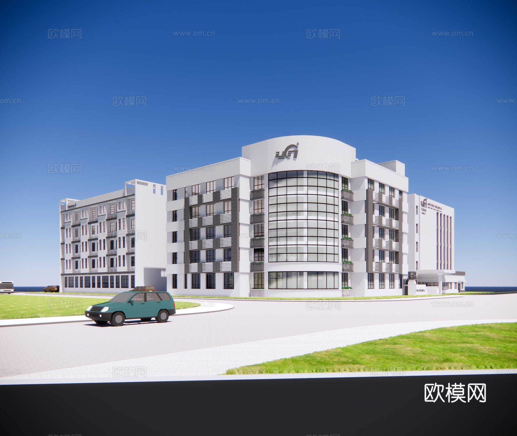 现代办公楼建筑外观su模型下载