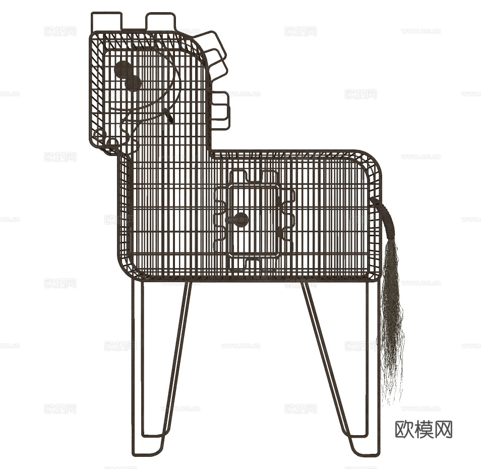 铁艺鸟笼su模型下载