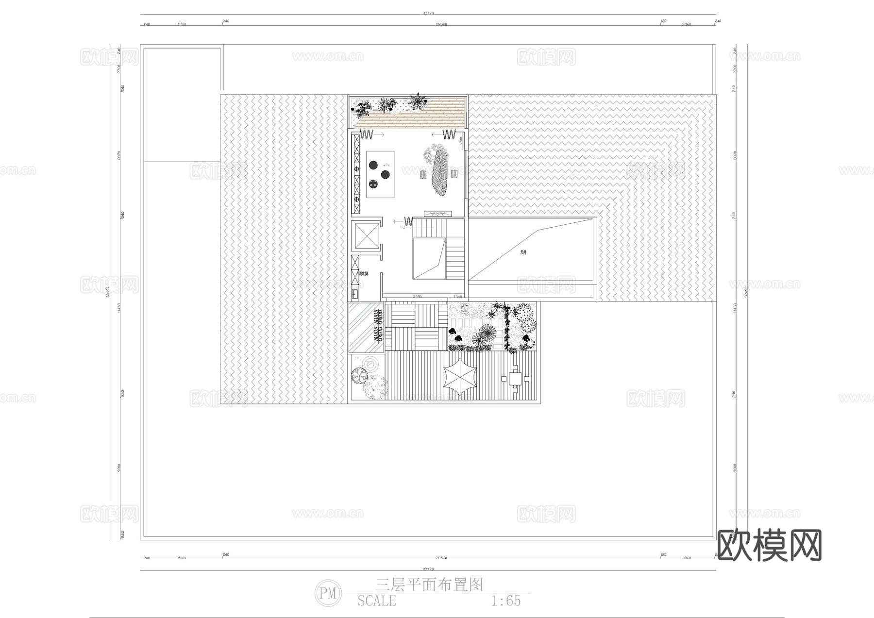 三层民宿平面方案cad施工图