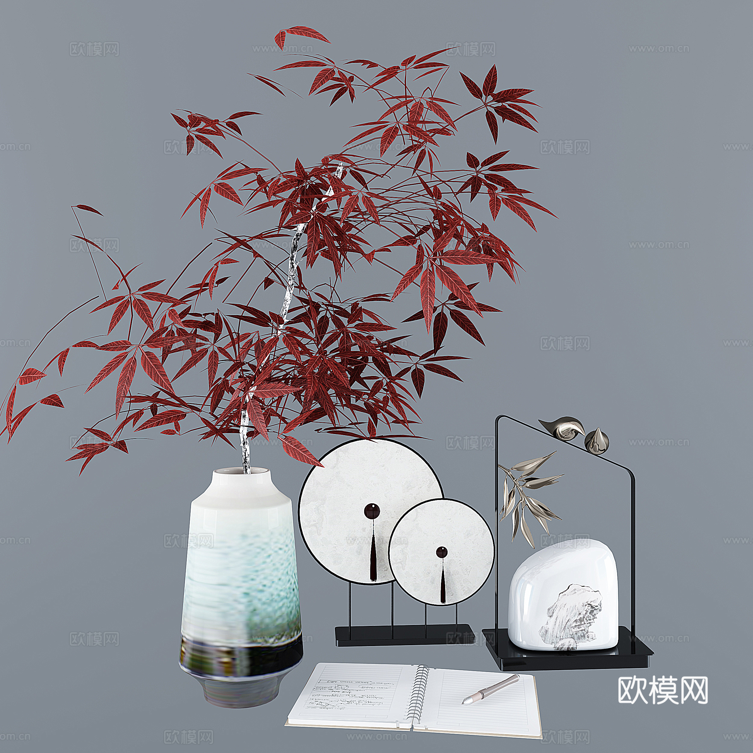 新中式花瓶饰品摆件su模型下载