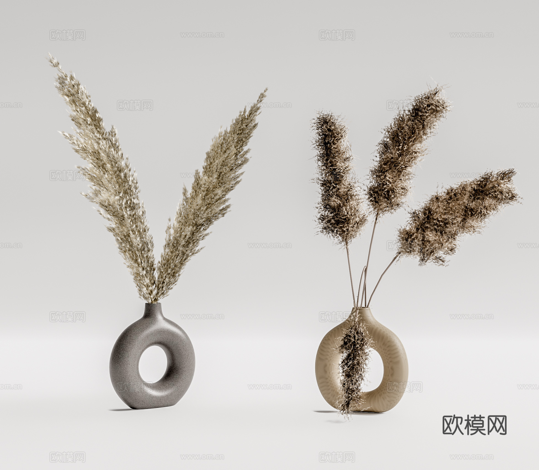 现代干芦苇花瓶su模型下载