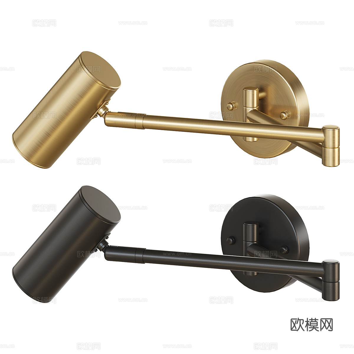 现代轻奢极简可伸展金属装饰壁灯3d模型