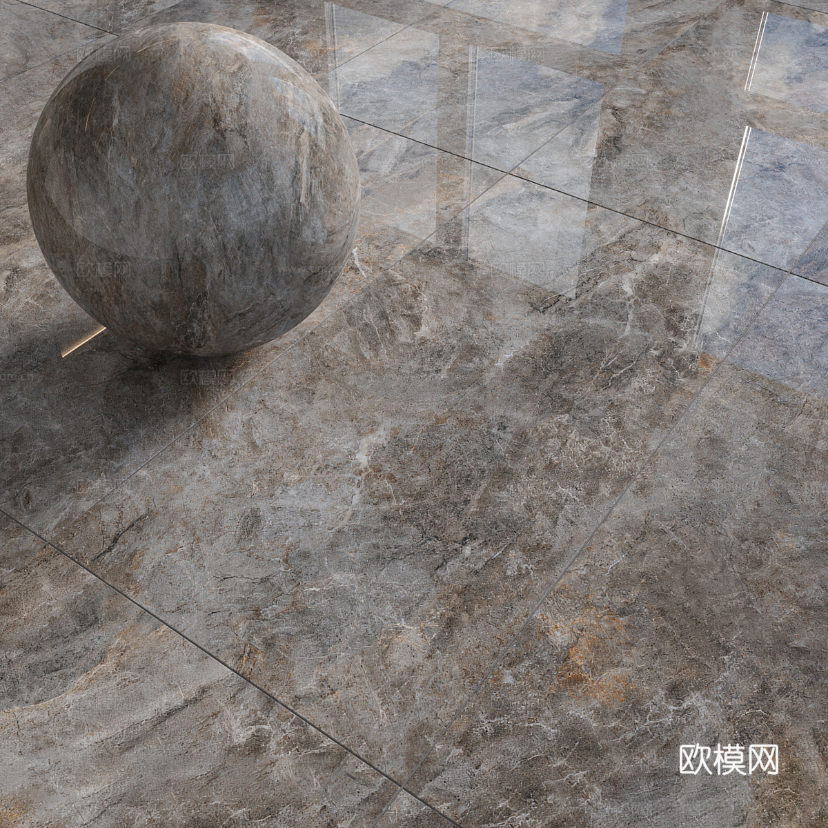 现代大理石 岩板 奢石 水磨石 PU石材3d模型