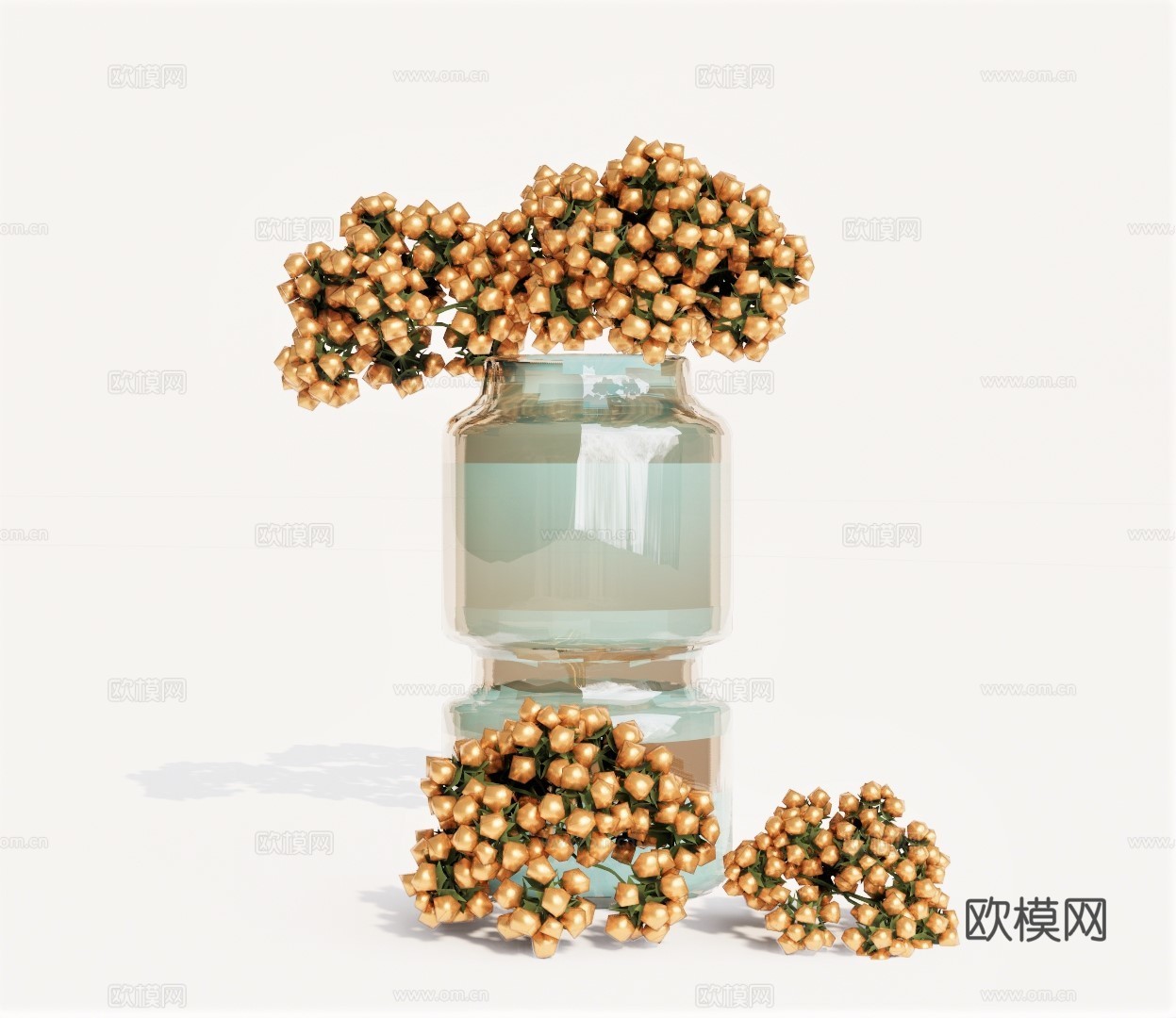 现代绿植花瓶摆件su模型下载