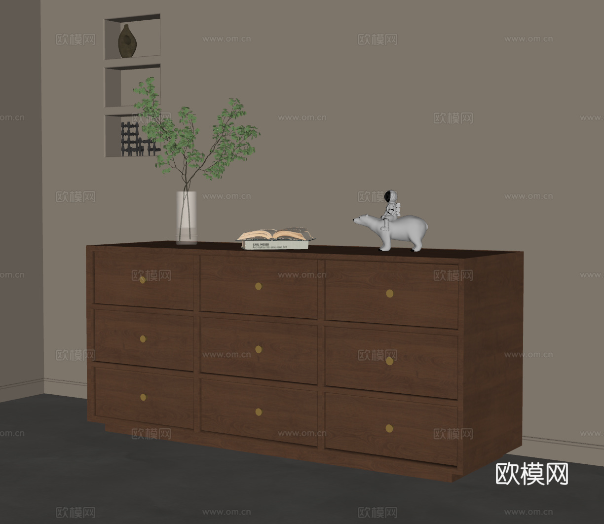 法式中古风玄关柜 餐边柜 斗柜su模型