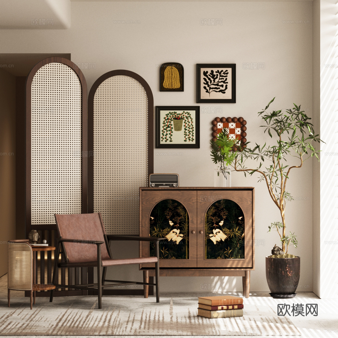 复古中古玄关柜 法式复古斗柜 中古风斗柜边柜 复古风装饰柜3d模型