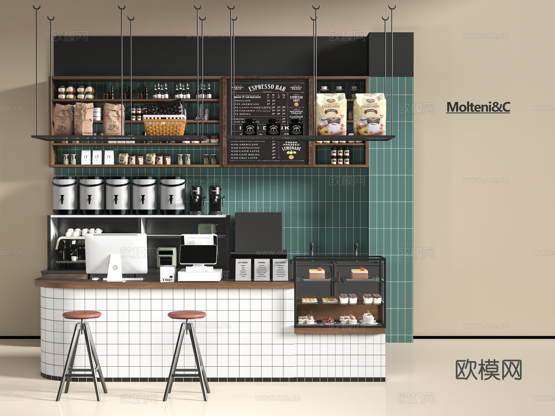 现代咖啡厅3d模型下载