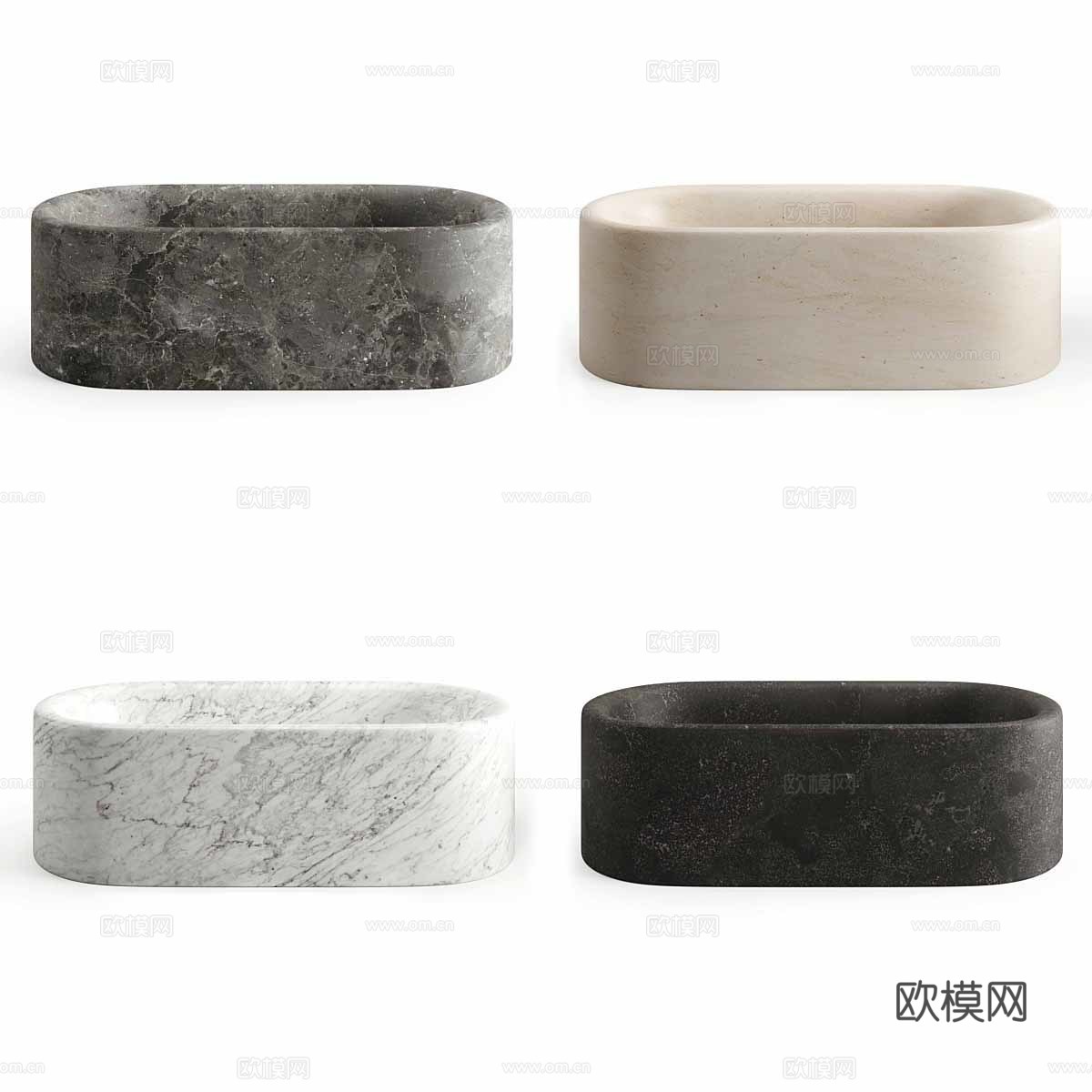 现代意式侘寂大理石 Balnea 浴缸3d模型