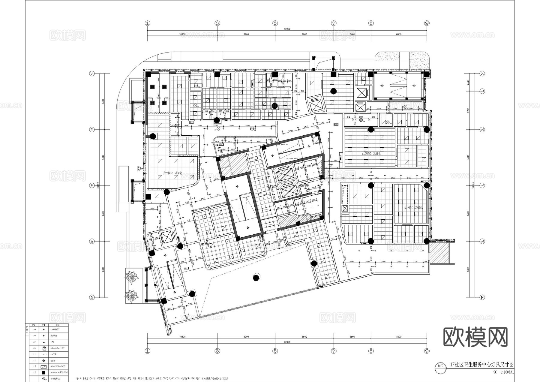 社区医院服务中心全套施工图cad施工图