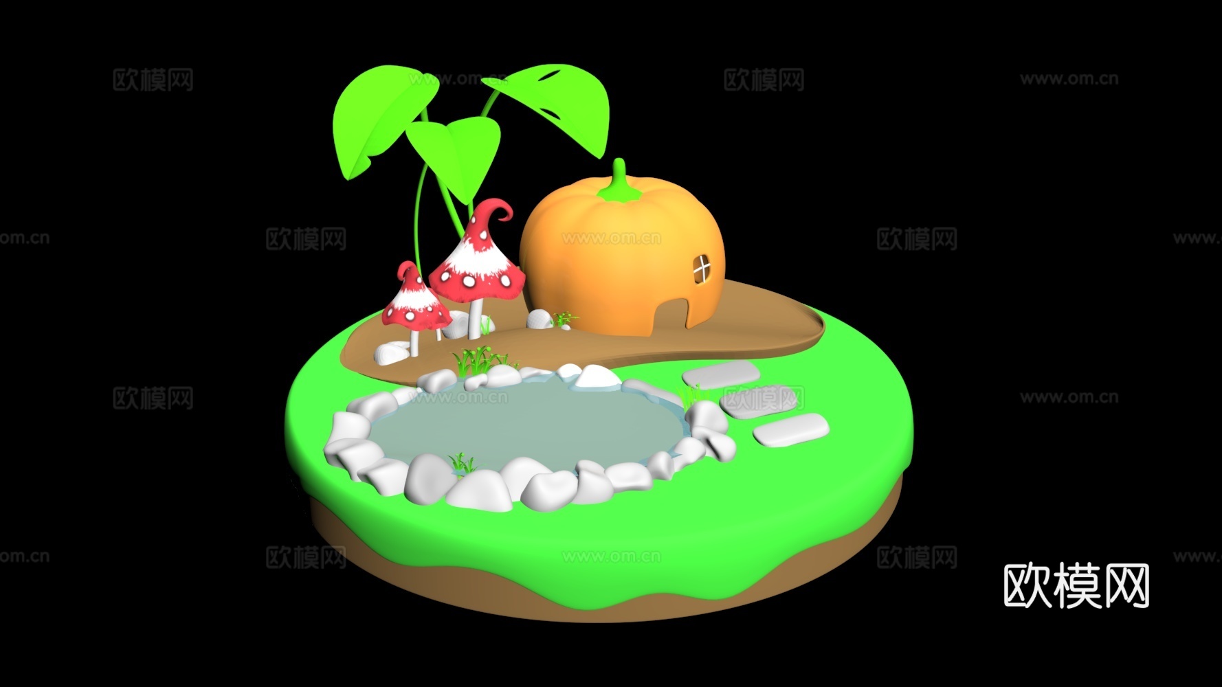 卡通南瓜屋3d模型