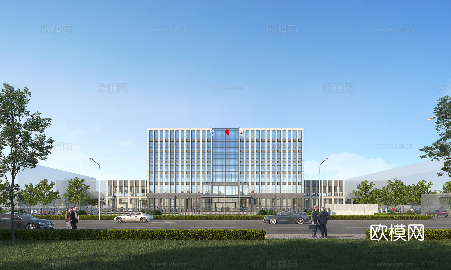 厂前区办公楼su模型下载