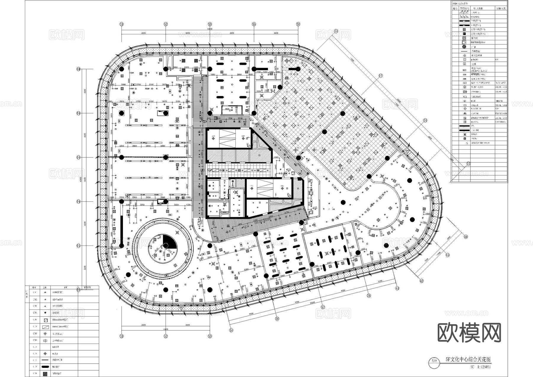 文化阅读室图书室中心全套施工图cad施工图