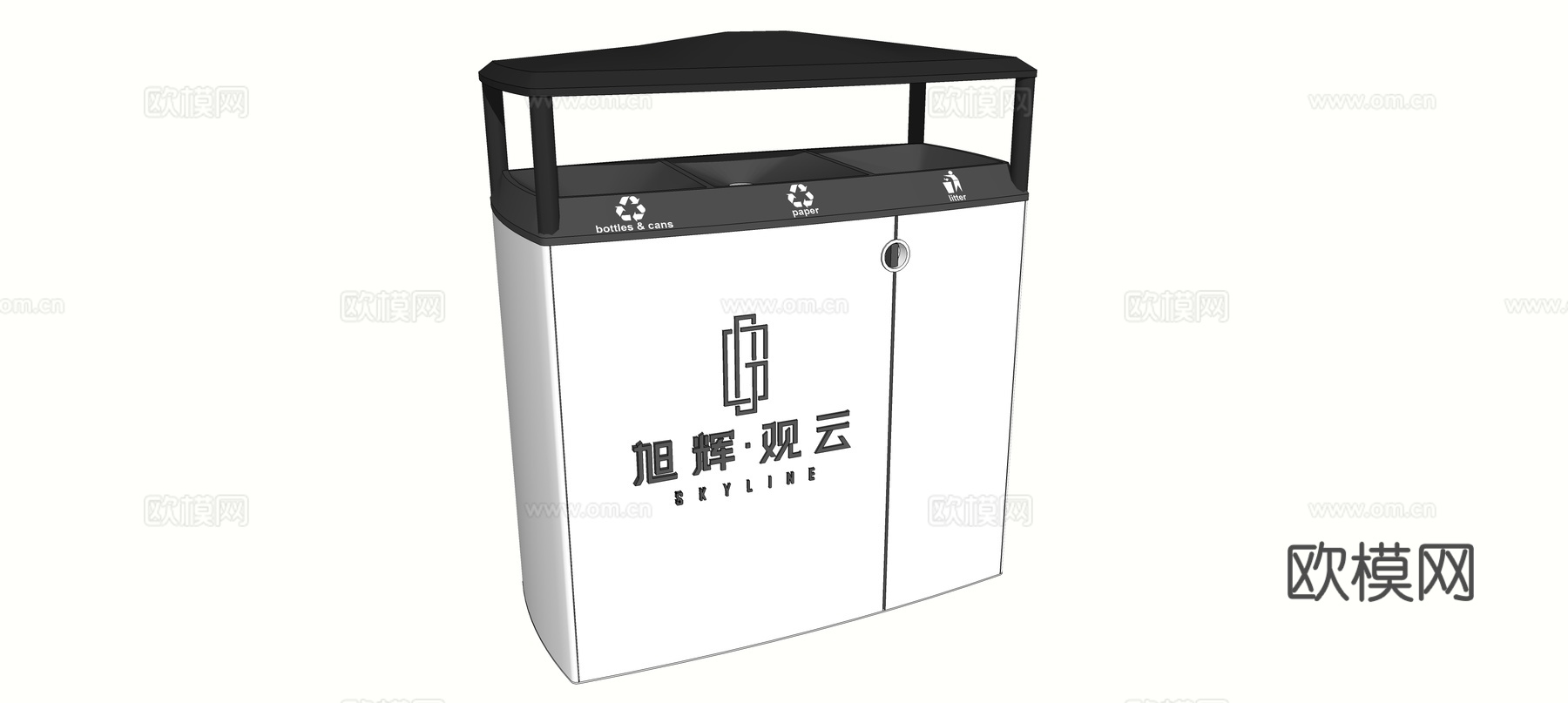 现代垃圾桶su模型下载